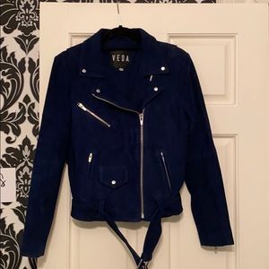 VEDA Blue Suede Jacket